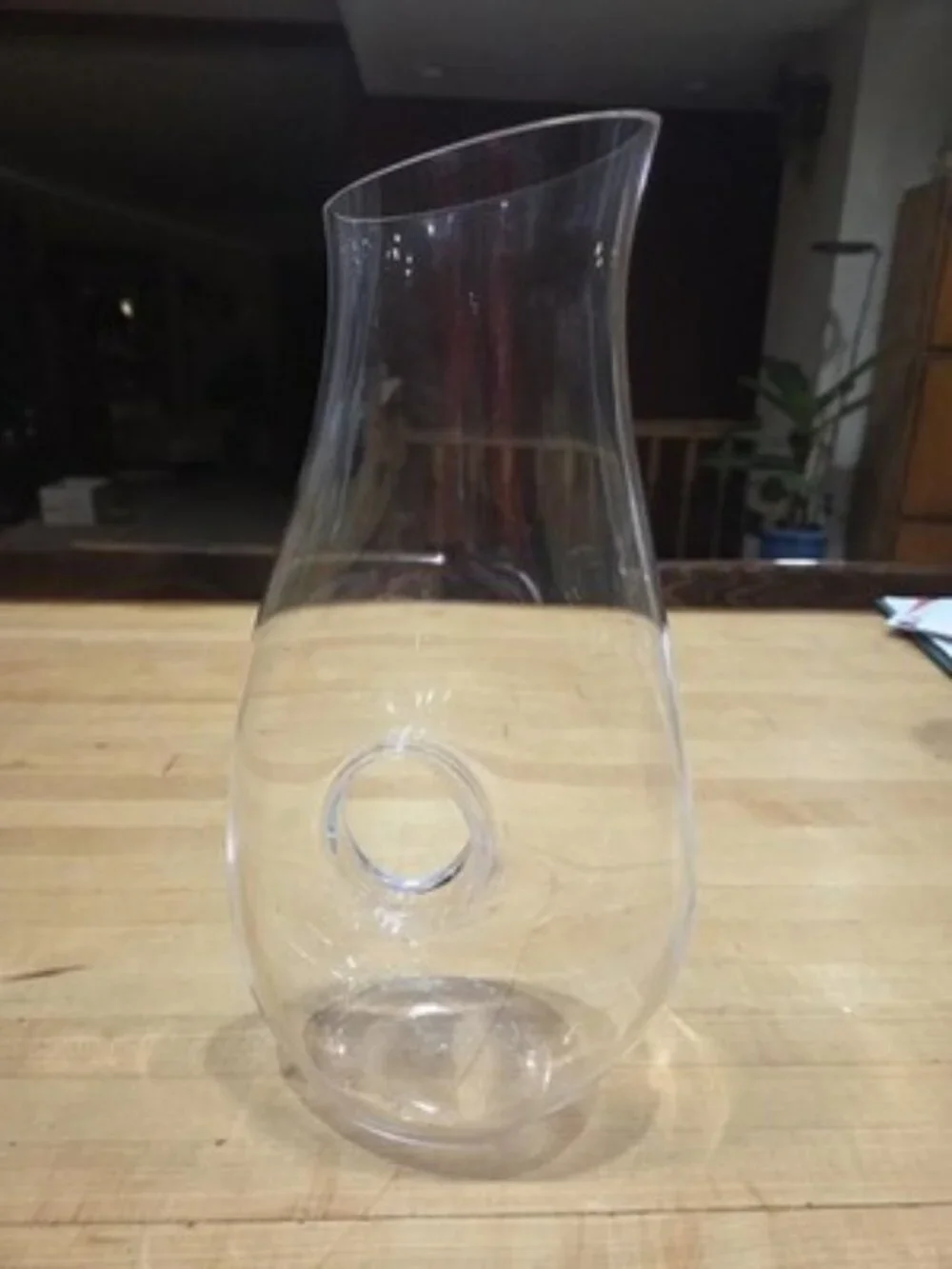 Lenox Tuscany Classics Pierced Crystal Pitcher Clear Donut Hole Decanter 12
